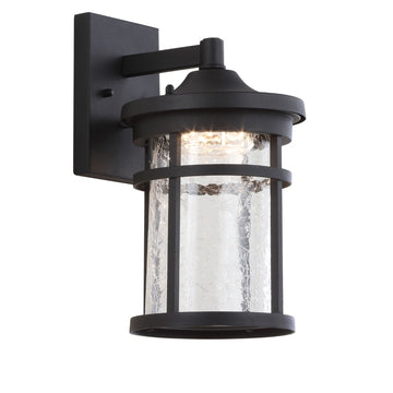 Campo Outdoor Wall Lantern Crackled Glass/Metal Integrated LED Wall Sconce - JONATHAN Y